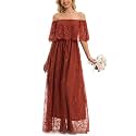 HOYISHION Women39s Off Shoulder Lace Maxi Wedding
