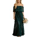 HOYISHION Women39s Off Shoulder Lace Maxi Wedding