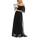 HOYISHION Women39s Off Shoulder Lace Maxi Wedding