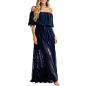 HOYISHION Women39s Off Shoulder Lace Maxi Wedding