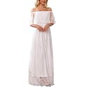 HOYISHION Women39s Off Shoulder Lace Maxi Wedding