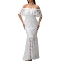 HOYISHION Women39s Off Shoulder Lace Maxi Wedding