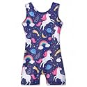 HOZIY Gymnastics Leotards for Girls with Shorts Toddlers Biketards Rainbow Unicorn Dinosaur Mermaid Leopard Flower Galaxy