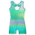 HOZIY Gymnastics Leotards for Girls with Shorts Toddlers Biketards Rainbow Unicorn Dinosaur Mermaid Leopard Flower Galaxy