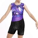 HOZIY Leotards for Girls Gymnastics Kids Children Biketard Snowflake Ribbon Blue Purple Hot Pink Sparkle