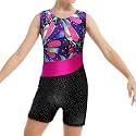 HOZIY Leotards for Girls Gymnastics Kids Children Biketard Snowflake Ribbon Blue Purple Hot Pink Sparkle
