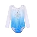 HOZIY Leotards for Girls Gymnastics Kids Children Biketard Snowflake Ribbon Blue Purple Hot Pink Sparkle