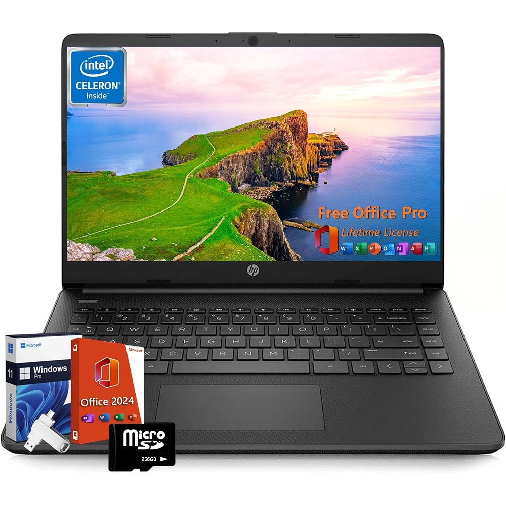 HP 14 Inch Laptop Student Business, with Windows 11 Pro, Intel Dual ...