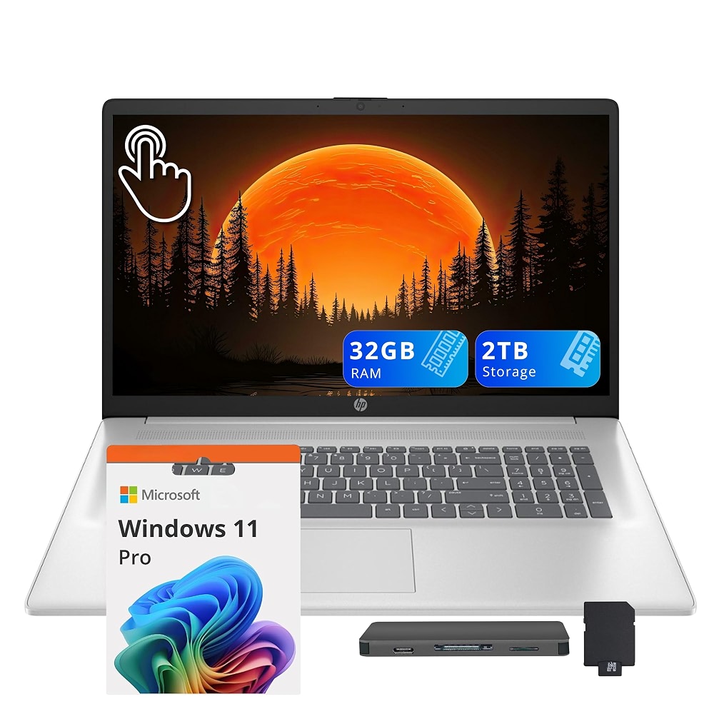HP 17.3 inch HD+ Touchscreen Laptop, AMD Ryzen 5 7430U, 32GB RAM, 2TB ...