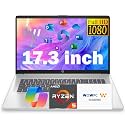 HP 17.3 Inch FHD Business Laptop with MS Office for The Web, AMD Ryzen 5 7430U (Beats Core i7-1355U), 8GB RAM, 756GB Storage(256GB SSD + 500GB External Drive), Windows 11, WOWPC 3-in-1, No Mouse