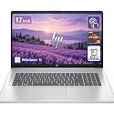 HP 17.3" FHD IPS Touchscreen Business Laptop with Backlit Keyboard | AMD Ryzen 5 7430U Hexa-Core CPU | 16GB RAM, 512GB SSD | WiFi 6, True Vision 720p HD Camera | Windows 11, Natural Silver