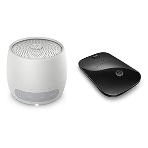 hp 360 mono portable silver bluetooth speaker with built-in microphone ip54 dust and water resistance 2d801aa z3700 wireless mouse black