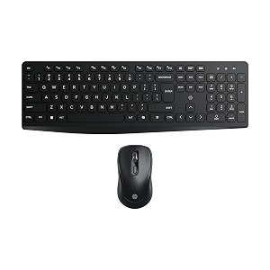 hp cs10 g2 wireless mouse and keyboard combo full-size ergonomic design 4 button and built-in scroll wheel 24 ghz wireless connection 1 year warranty cv3h1aa