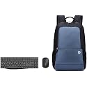 HP CS10 Wireless Multi-Device Bluetooth Keyboard and Mouse Set, USB Plug &amp;&amp; 100 Lightweight Backpack for 15.6-inch Laptop with Elastic and Padded Shoulder Straps (Black)