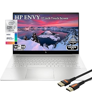 hp envy laptop 17 inch touch screen windows 11 intel i7-1255u 10 core fhd 300nits 100 srgb display backlight keyboard thunderbolt 4 usb type-c wi-fi 6e hdmi cable 32gb ram  1tb pcie ssd