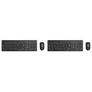hp km200 wireless mouse and keyboard combo full-size ergonomic design 3 button and built-in scroll wheel 24 ghz wireless connectio 3 years warranty 7j4g8aa pack of 2