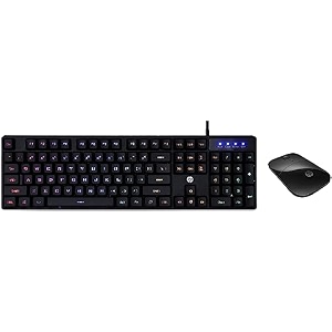 hp z3700 wireless optical mouse with usb receiver ampamp k300 backlit membrane wired gaming keyboard with mixed color lighting 4 led indicators matte finish double injection key caps