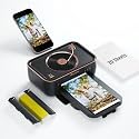 HPRT Photo Printer 4x6,+20 Sheets&1Ribbon Black, Audio Function Thermal Dye-Sublimation Printer，Portable Instant Picture Printer for iPhone, Android, AR Video Printing