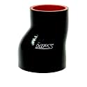 HPS 3" > 3.5" ID x 3" Long 4-ply Silicone Offset Reducer Coupler Hose Black (76mm > 89mm ID x 89mm Length)