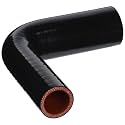 HPS Performance HTSER90-125-175-BLK Silicone High Temperature 4-ply Reinforced 90 degree Elbow Reducer Coupler Hose, 75 PSI Maximum Pressure, 4" Leg Length on each side, 1-1/4" > 1-3/4" ID, Black