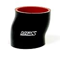 HPS Performance HTSOC-400-BLK High Temp 4-ply Reinforced Silicone Offset Coupler Hose, 75 PSI Maximum Pressure, 3" Length, 4" ID, Black