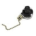 HQRP Ceiling Fan Pull Chain 3-Speed 4-Wire Control Switch Compatible with Hunter Ceiling Fan, Function L-1-2-3, L-2-3, L-1-3, L-1-2 + HQRP Coaster