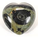 HQRP-Crystal 1PC Heart Aquamarine Lapis Lazuli Agate Quartz Chalcedony Mookaite Laradorite Jasper Aventurine Sodalite Amber (Green Black Kambaba Crocodile Eye Jasper)