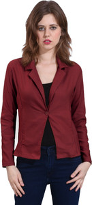 hrikshika fashion women solid single breasted casual blazer maroon