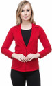 HRIKSHIKA FASHION Women Solid Single Breasted Casual Blazer (Red)