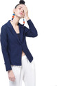HRIKSHIKA FASHION Women Solid Single Breasted Casual Blazer (Dark Blue)