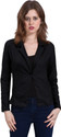 HRIKSHIKA FASHION Women Solid Single Breasted Casual Blazer (Black)