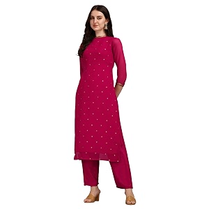 Hritika Women Faux Georgette Sequin Pattern Straight