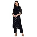 Hritika Women Faux Georgette Sequin Pattern Straight