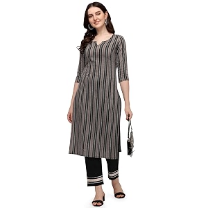 Hritika Women Beige Black Poly Cotton