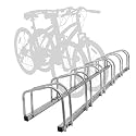 Hromee Bike Floor Parking 1-6 Rack Adjustable Bicycle Storage Organizer Stand for Garage Silver