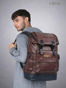 hrx by hrithik roshan leather anti theft casual with usb port 35 l laptop backpack