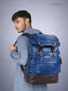 hrx by hrithik roshan leather anti theft casual bag with usb port 35 l laptop backpack