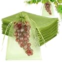 HRX Package 100pcs Mesh Fruit Protection Bags 8x12 in for Gardeners (Green)