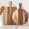 Hsei 2 Pcs Wood Cutting Boards with Handle Charcuterie Boards, Classic