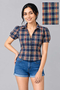 HSINTERNATIOAL Casual Checkered Women Multicolor Top