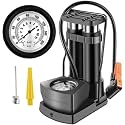 HSR Double Barrel Foot Pump, Portable Bike Pump Bicycle Air Tire Pump Super Fast Tyre Inflation Aluminum Alloy Mini Bike Floor Foot Pump with Pressure Gauge for All Bike, Fits Presta &amp; Schrader Valve
