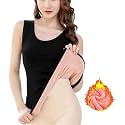 HSR Womens Thermal Fleece Lined Underwear Tops Camisole Apricot Sexy Stretchy Slim-Fit Tank Top Warm Base Velvet Touch Layer Vest (Free Size) (Bust Size : 66 to 90 CM)