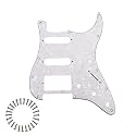 HSS 11-Hole Strat Pickguard for FD Stratocaster, White Pearl 4Ply