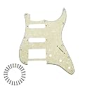 HSS 11-Hole Strat Pickguard for Fender Stratocaster,Aged Pearl 4Ply