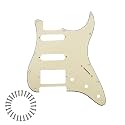 HSS 11-Hole Strat Pickguard for Fender Stratocaster, Cream 3Ply