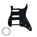 HSS 11-Hole Strat Pickguard for Fender Stratocaster, Black 3Ply
