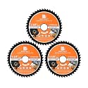 HSS Circular Saw Blade 3 3/8inch - BRSCHNITT 3pcs 44T 3/5"-3/8" Bore Cutting Discs for Cutting Wood, Copper, Aluminum, Plastic and Soft Metal