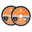 HSS Circular Saw Blade 3 3/8inch - BRSCHNITT 2pcs 44T 3/5"-3/8" Bore Cutting Discs for Cutting Wood, Copper, Aluminum, Plastic and Soft Metal