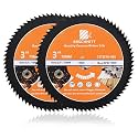 HSS Circular Saw Blade 3inch - BRSCHNITT 2pcs 72T 10mm Bore Cutting Discs for Wood, Copper, Aluminum, Plastic and Soft Metal
