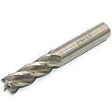 HSS End Mill 3/8" Cutting Dia 3/8" Shank 4 Flute, CNC End Mill Cutter for Wood, Aluminum, Steel, Titanium, Foam, Plastic